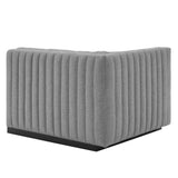 Conjure Channel Tufted Upholstered Fabric Left-Arm Chair by Lefancy