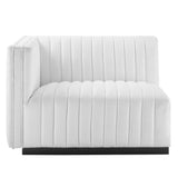 Conjure Channel Tufted Upholstered Fabric Left-Arm Chair by Lefancy