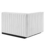 Conjure Channel Tufted Upholstered Fabric Left-Arm Chair by Lefancy