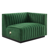 Conjure Channel Tufted Performance Velvet Right-Arm Chair by Lefancy