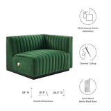 Conjure Channel Tufted Performance Velvet Right-Arm Chair by Lefancy