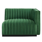 Conjure Channel Tufted Performance Velvet Right-Arm Chair by Lefancy