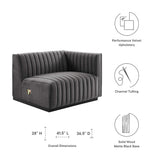 Conjure Channel Tufted Performance Velvet Right-Arm Chair by Lefancy