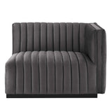 Conjure Channel Tufted Performance Velvet Right-Arm Chair by Lefancy