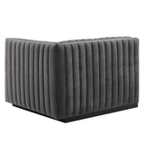 Conjure Channel Tufted Performance Velvet Right-Arm Chair by Lefancy