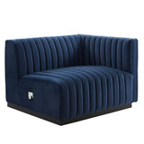Conjure Channel Tufted Performance Velvet Right-Arm Chair by Lefancy