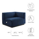 Conjure Channel Tufted Performance Velvet Right-Arm Chair by Lefancy