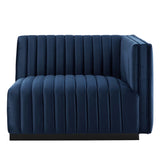 Conjure Channel Tufted Performance Velvet Right-Arm Chair by Lefancy