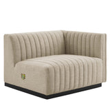 Conjure Channel Tufted Upholstered Fabric Right-Arm Chair by Lefancy
