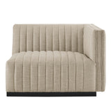 Conjure Channel Tufted Upholstered Fabric Right-Arm Chair by Lefancy