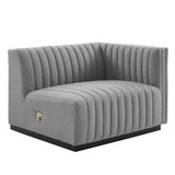 Conjure Channel Tufted Upholstered Fabric Right-Arm Chair by Lefancy