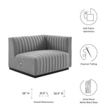 Conjure Channel Tufted Upholstered Fabric Right-Arm Chair by Lefancy