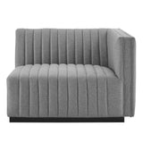 Conjure Channel Tufted Upholstered Fabric Right-Arm Chair by Lefancy
