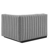 Conjure Channel Tufted Upholstered Fabric Right-Arm Chair by Lefancy