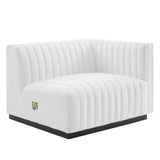 Conjure Channel Tufted Upholstered Fabric Right-Arm Chair by Lefancy