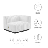 Conjure Channel Tufted Upholstered Fabric Right-Arm Chair by Lefancy