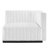 Conjure Channel Tufted Upholstered Fabric Right-Arm Chair by Lefancy