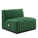 Conjure Channel Tufted Performance Velvet Armless Chair by Lefancy