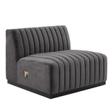 Conjure Channel Tufted Performance Velvet Armless Chair by Lefancy