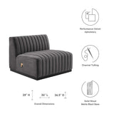 Conjure Channel Tufted Performance Velvet Armless Chair by Lefancy