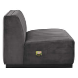 Conjure Channel Tufted Performance Velvet Armless Chair by Lefancy