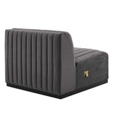 Conjure Channel Tufted Performance Velvet Armless Chair by Lefancy