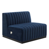 Conjure Channel Tufted Performance Velvet Armless Chair by Lefancy