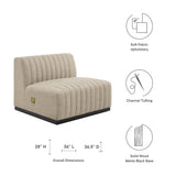 Conjure Channel Tufted Upholstered Fabric Armless Chair by Lefancy