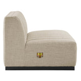 Conjure Channel Tufted Upholstered Fabric Armless Chair by Lefancy