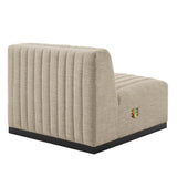 Conjure Channel Tufted Upholstered Fabric Armless Chair by Lefancy