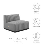 Conjure Channel Tufted Upholstered Fabric Armless Chair by Lefancy