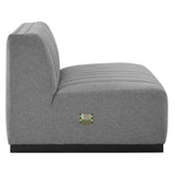 Conjure Channel Tufted Upholstered Fabric Armless Chair by Lefancy