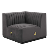 Conjure Channel Tufted Performance Velvet Left Corner Chair by Lefancy