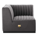 Conjure Channel Tufted Performance Velvet Left Corner Chair by Lefancy