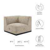 Conjure Channel Tufted Upholstered Fabric Left Corner Chair by Lefancy