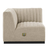 Conjure Channel Tufted Upholstered Fabric Left Corner Chair by Lefancy