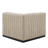 Conjure Channel Tufted Upholstered Fabric Left Corner Chair by Lefancy
