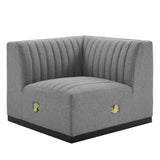 Conjure Channel Tufted Upholstered Fabric Left Corner Chair by Lefancy