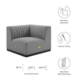 Conjure Channel Tufted Upholstered Fabric Left Corner Chair by Lefancy