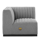 Conjure Channel Tufted Upholstered Fabric Left Corner Chair by Lefancy
