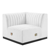 Conjure Channel Tufted Upholstered Fabric Left Corner Chair by Lefancy