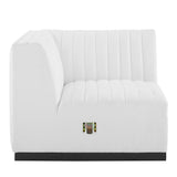 Conjure Channel Tufted Upholstered Fabric Left Corner Chair by Lefancy