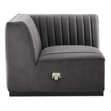 Conjure Channel Tufted Performance Velvet Right Corner Chair by Lefancy