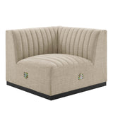 Conjure Channel Tufted Upholstered Fabric Right Corner Chair by Lefancy