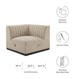 Conjure Channel Tufted Upholstered Fabric Right Corner Chair by Lefancy