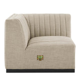 Conjure Channel Tufted Upholstered Fabric Right Corner Chair by Lefancy