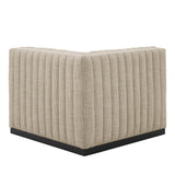 Conjure Channel Tufted Upholstered Fabric Right Corner Chair by Lefancy