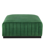 Conjure Channel Tufted Performance Velvet Ottoman by Lefancy