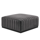 Conjure Channel Tufted Performance Velvet Ottoman by Lefancy