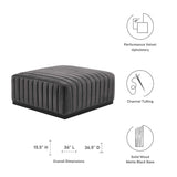 Conjure Channel Tufted Performance Velvet Ottoman by Lefancy